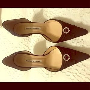 Manolo Blahnik Black Suede Pumps